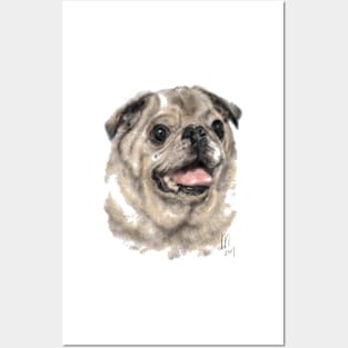 Smiling Happy Pug Posters and Art